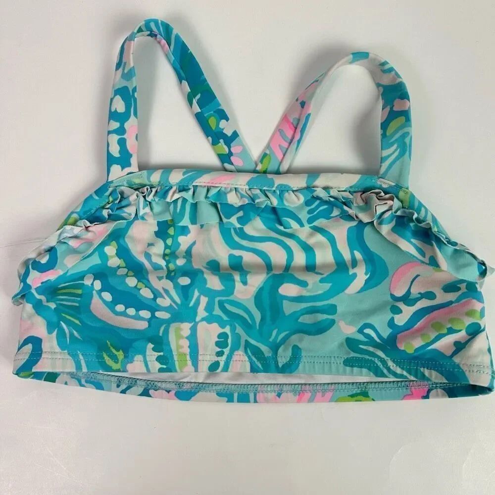 Lilly Pulitzer Girls Bikini Top size 6 Cross Back